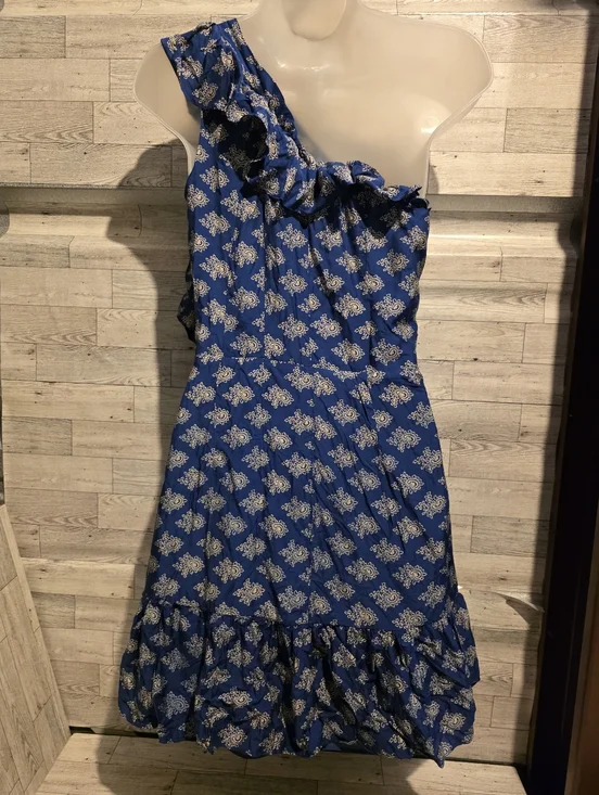 Joie Navy One-Shoulder Ruffle Dress - Picture 4 of 5